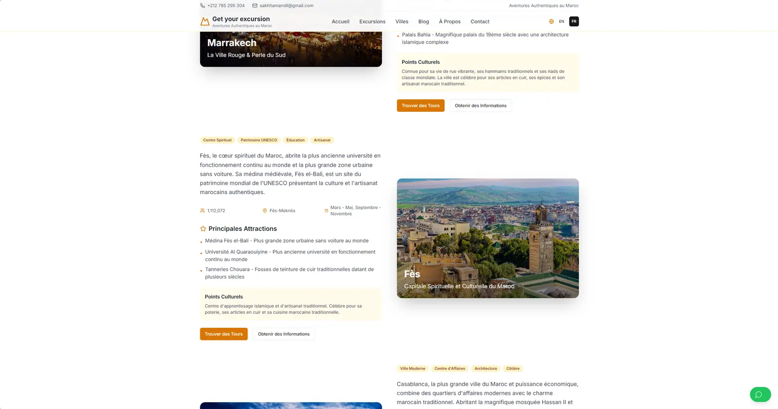 Site de voyages et de villes du Maroc